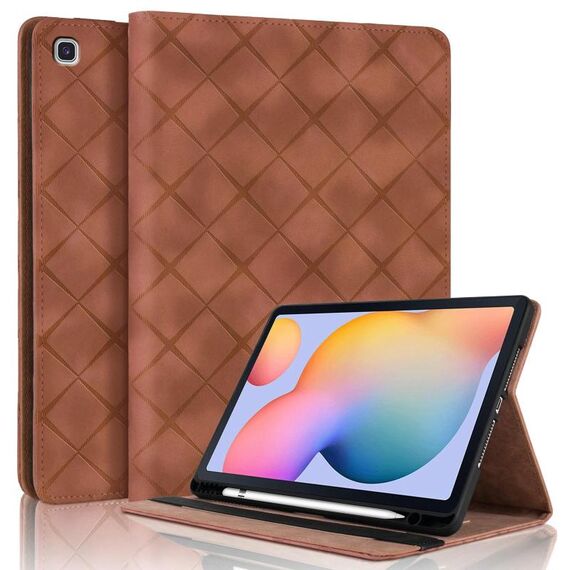 Per Samsung Galaxy Tab S6 Lite 2024 Custodia per tablet intelligente in pelle goffrata a rombo (marrone)