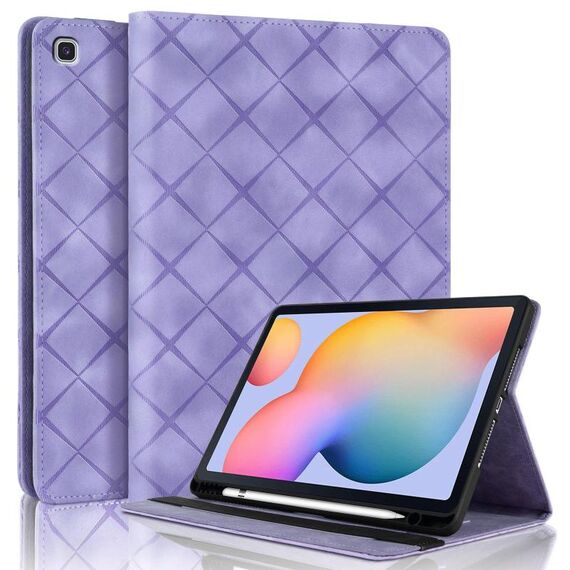 Per Samsung Galaxy Tab S6 Lite 2024 Custodia per tablet intelligente in pelle goffrata a rombo (viola)