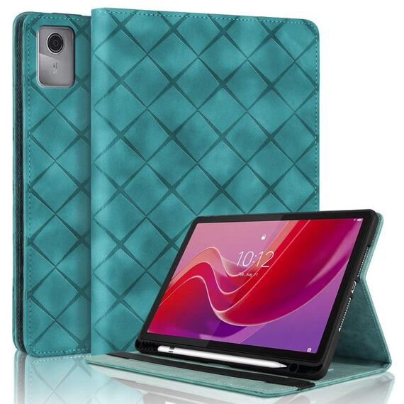 Per Lenovo Tab M11 / Xiaoxin Pad 11 2024 Custodia per tablet intelligente in pelle goffrata a rombo (verde)