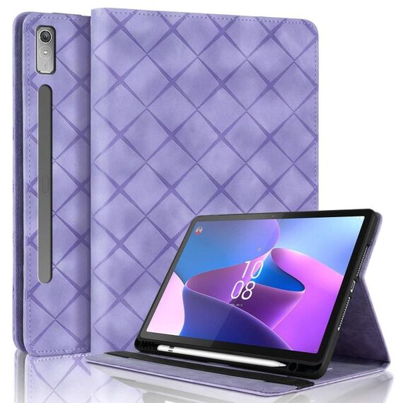Per Lenovo Xiaoxin Pad Pro 12.7 2023 / P12 Custodia per tablet in pelle goffrata a rombo (viola)