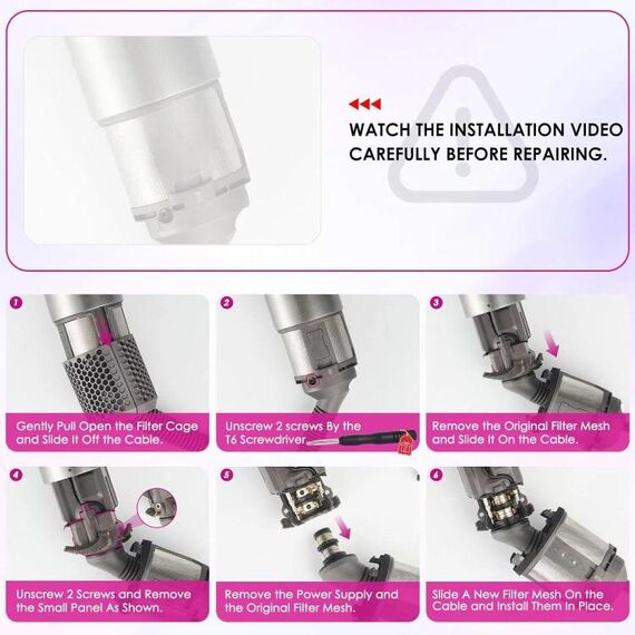 Filtro interno di ricambio per Dyson Airwrap HS01/HS05 Hair Styler TBD0605824401 6922040267228