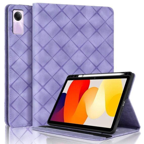 Per Xiaomi Redmi Pad SE 11 2023 Custodia per tablet intelligente in pelle goffrata a rombo (viola)