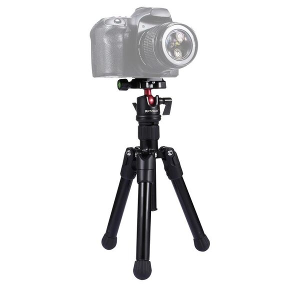 PULUZ Pocket Mini Microspur Foto Supporto per treppiede in lega di magnesio con testa a sfera a 360 gradi per DSLR e fotocamera digitale, altezza regolabile: 24,5-57 cm, carico massimo: 3 kg