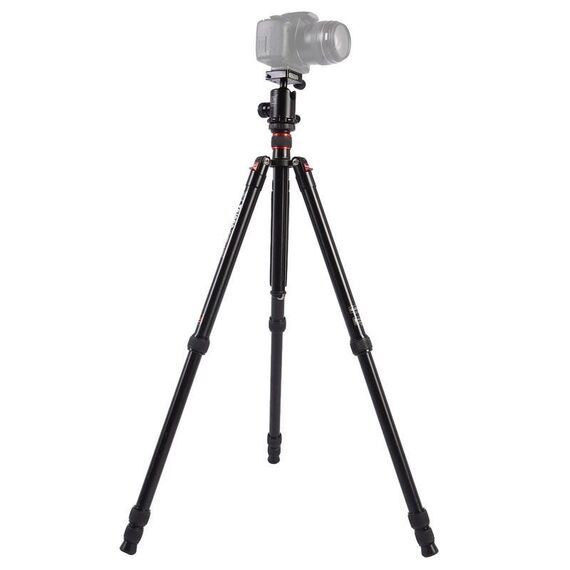Triopo MT-2804C Treppiede in alluminio portatile regolabile (oro) con testa a sfera NB-2S (nera) per fotocamera DSLR Canon Nikon Sony