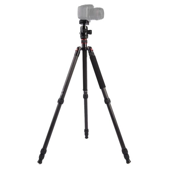 Triopo GT-2804X8.C Treppiede portatile regolabile in fibra di carbonio con testa a sfera in alluminio B-2 per fotocamera DSLR Canon Nikon Sony (nero)