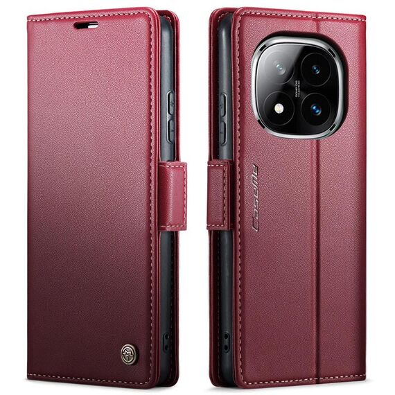 Per Redmi Note 14 Pro 4G CaseMe 023 Butterfly Buckle Litchi Texture RFID Anti-theft Custodia in Pelle per Telefono (Rosso)