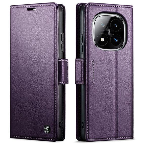 Per Redmi Note 14 Pro 4G CaseMe 023 Butterfly Buckle Litchi Texture RFID Anti-furto Custodia in pelle per telefono (viola)