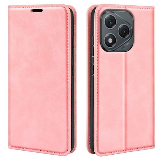 Custodia in pelle con ventosa magnetica per Honor 400 Lite Retro-skin (rosa)