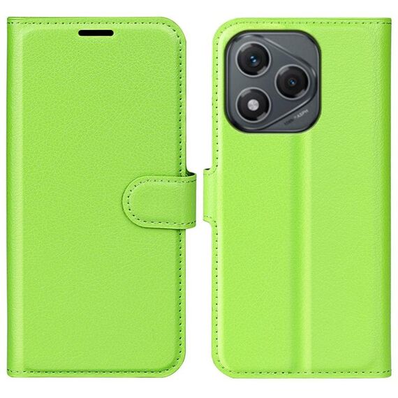 Custodia per telefono in pelle con supporto e flip orizzontale Litchi Texture per Honor 400 Lite (verde)