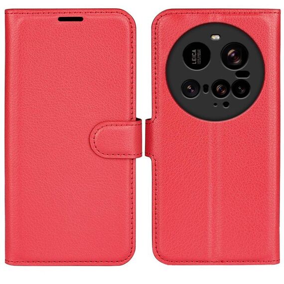 Custodia per telefono in pelle con supporto e flip orizzontale con texture Litchi Ultra per Xiaomi 15 (rosso)
