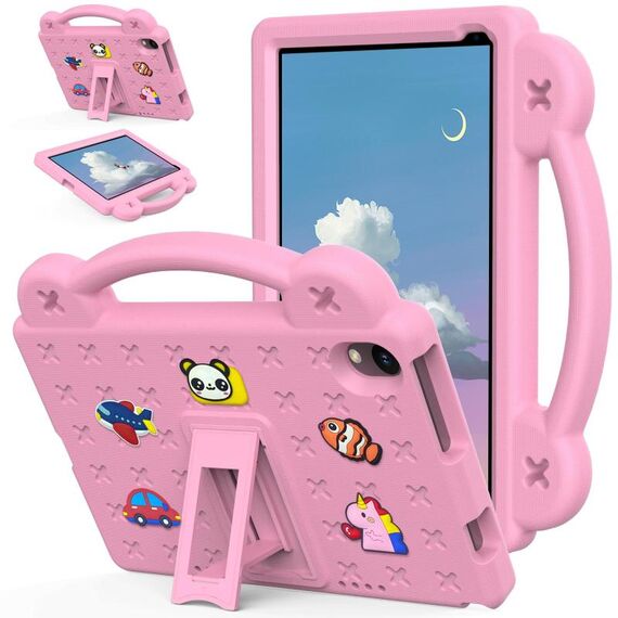 Per Urao Jeazans OC101 / C107 Android 2024 Custodia per tablet antiurto in EVA con supporto per bambini (rosa)