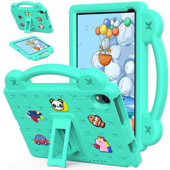 Per Urao Jeazans OC101 / C107 Android 2024 Custodia per tablet antiurto in EVA con supporto per bambini (verde menta)