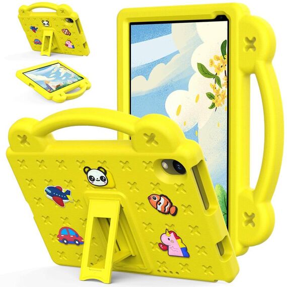 Per Urao Jeazans OC101 / C107 Android 2024 Custodia per tablet antiurto in EVA con supporto per bambini (giallo)