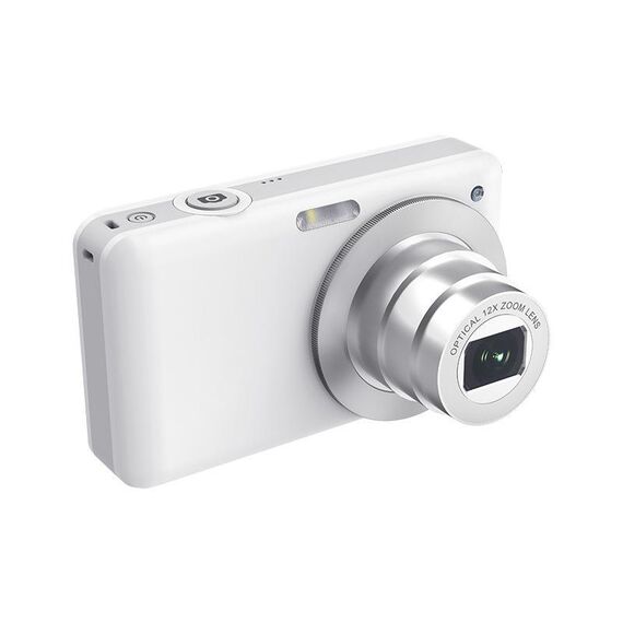 Fotocamera digitale 4K HD con zoom ottico 6X, schermo IPS da 3 pollici, videocamera per vlogging, 32G (bianca)