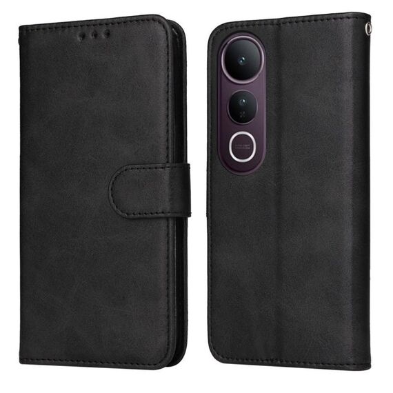Per vivo V50 Lite 4G / 5G Custodia per telefono in pelle con texture di vitello classica (nero)