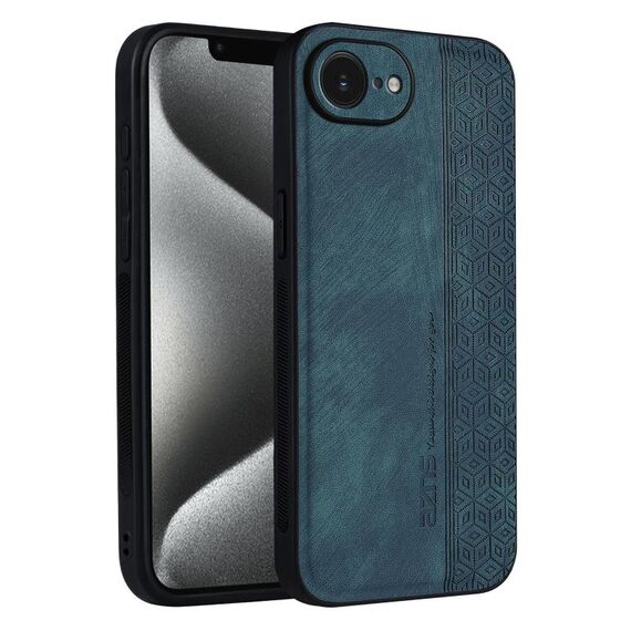 Per iPhone 16e AZNS Custodia per telefono con effetto pelle in rilievo 3D (verde scuro)