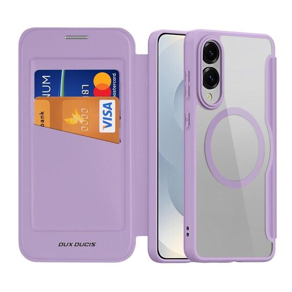 Per Samsung Galaxy S25 Edge 5G DUX DUCIS Skin X Pro Series Magsafe PC + TPU Custodia in pelle per telefono (viola)