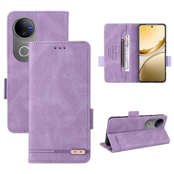 Per vivo V50 5G Custodia in pelle con chiusura magnetica (viola)