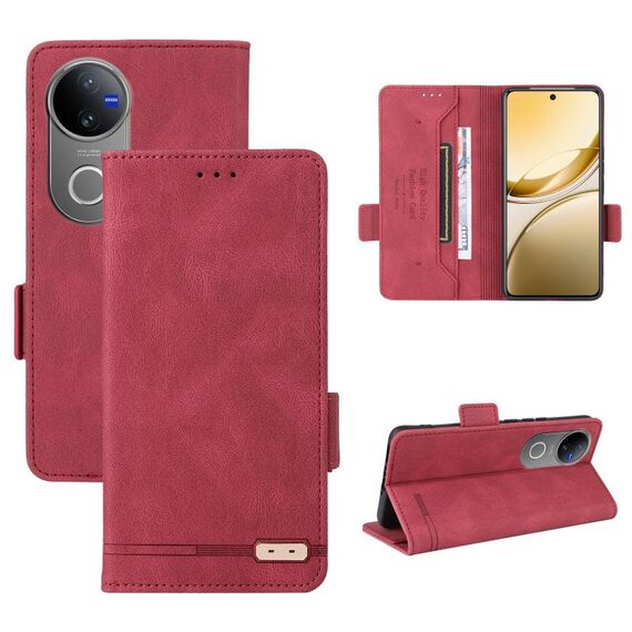 Per vivo V50 5G Custodia in pelle con chiusura magnetica (rosso)