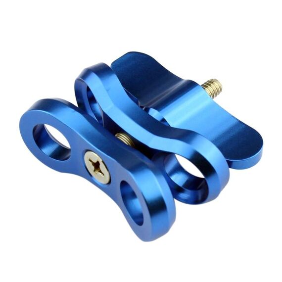 PULUZ Morsetto a sfera Foro chiuso Staffa per fotocamera subacquea Morsetto per torcia a molla in alluminio CNC per sistema di fotografia subacquea (blu)