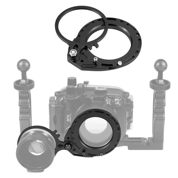 PULUZ Supporto adattatore diottrico per lenti bagnate oscillanti da 67 mm a 67 mm in lega di alluminio per custodia subacquea DSLR (nero)