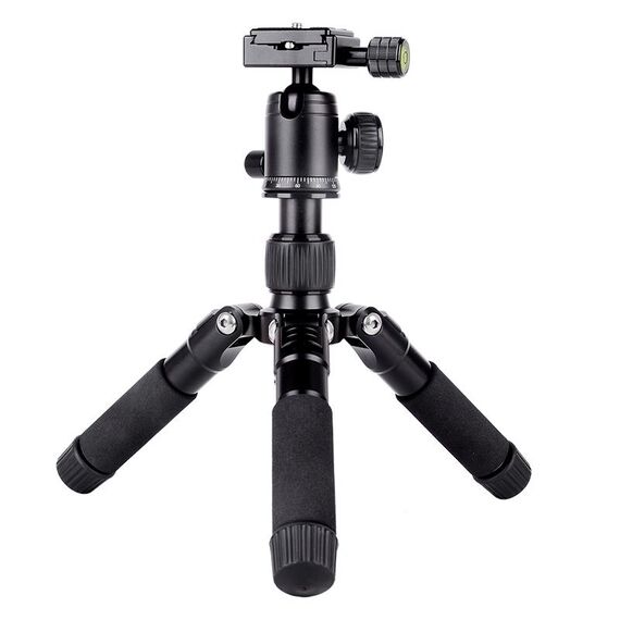 Xiletu FM5S-MINI Supporto per treppiede da tavolo mini con gambe pieghevoli a 5 sezioni (nero)