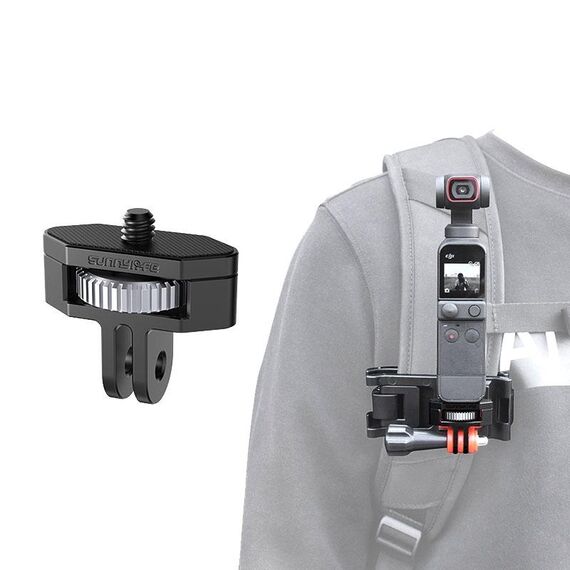 Sunnylife Adattatore regolabile in metallo da 1/4 di pollice per DJI Pocket 2 / FIMI Palm 2 / INSTA360 One X-2 (grigio scuro)