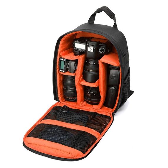 INDEPMAN DL-B012 Zaino per fotocamera portatile per sport all'aria aperta Borsa per GoPro, SJCAM, Nikon, Canon, Xiaomi Xiaoyi YI, Dimensioni: 27,5 * 12,5 * 34 cm (Arancione)