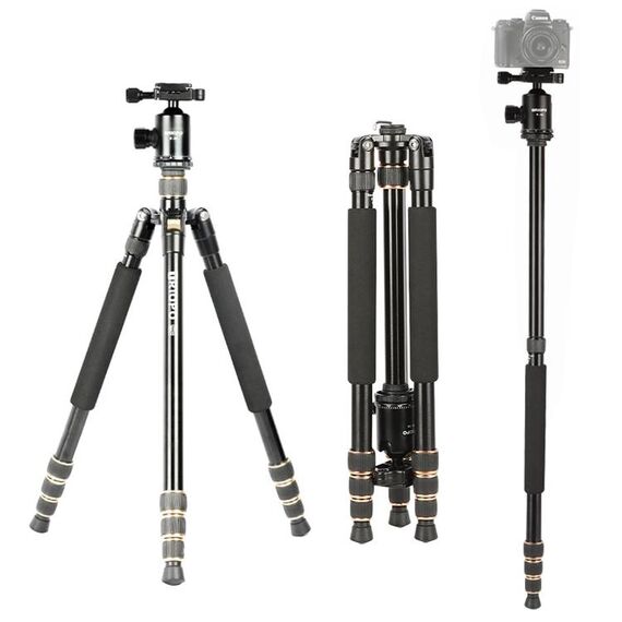 Tripod in lega di alluminio portatile regolabile TRIOPO 554 con testa a sfera D-2A per fotocamera SLR