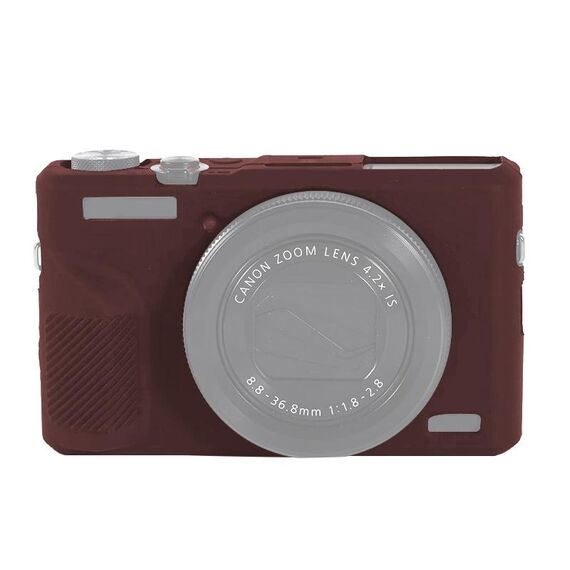 Per Canon PowerShot G7 X Mark III / G7X III / G7X3 Custodia protettiva in silicone morbido (caffè)