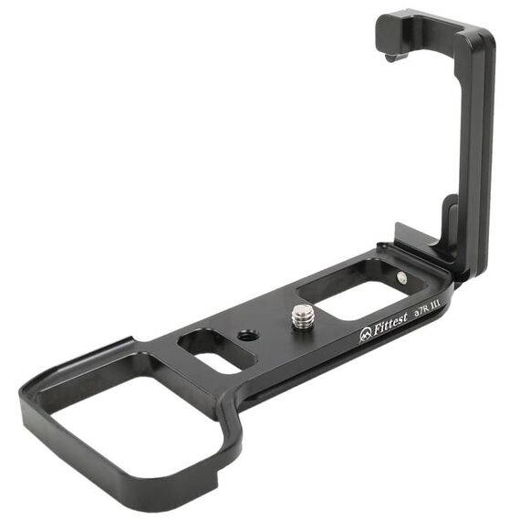 PIÙ FITTEST A7R III Supporto per base con staffa a piastra a sgancio rapido verticale per Sony A7RIII (nero)