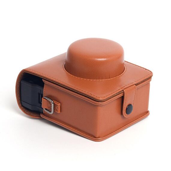 Borsa per fotocamera vintage in pelle PU per fotocamera LOMO Automat Instax (marrone)