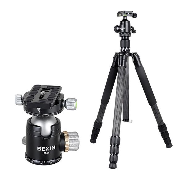 BEXIN W324C M44 Treppiede in fibra di carbonio Fotocamera di ripresa stabile per fotocamera Dslr punto video