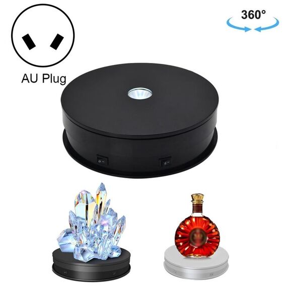 20cm Elettrico Display giradischi rotante Stand LED Video Light Shooting Shooting TurnTable, Plug Plug: 220V AU Plug (Nero)