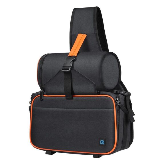 PULUZ Triangolo Style SLR Borsa per Fotocamera Sling Zaino Impermeabile Borse a Tracolla Messenger con Borsa per Lenti Rimovibili (Nero)
