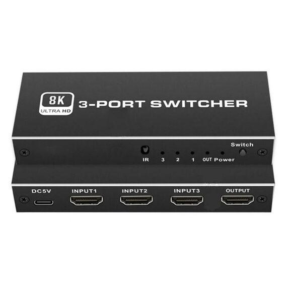 Q8Q3-3 Switch HDMI 2.1 per Home Theater da gioco 3x1 8K 4K 120Hz Sincronizzatore audio video HDR