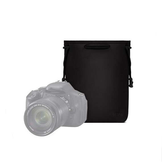 Sacchetto del coulisse della lente della borsa della fotocamera Baona, dimensione: media (nera)