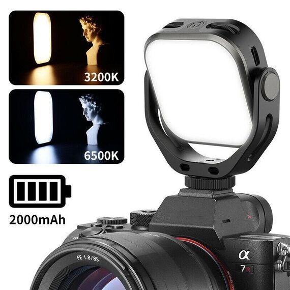 ULANZI VIJIM VL66 Lampada video a LED regolabile a due colori con luce di riempimento per montaggio a rotazione 360 ​​(temperatura a due colori)