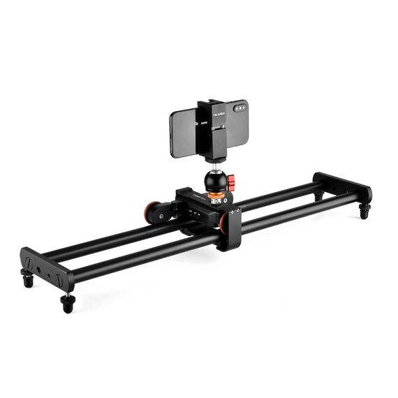 YELANGU L60E 60 cm Slide Rail Track + L4 Dolly a 3 ruote con morsetto e palla