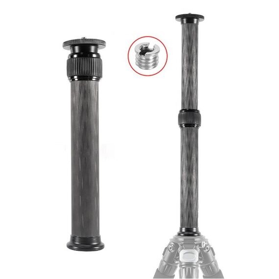 Bexin P332C 237mm-396mm Trippiede Extension Pole Fibra Centro Centro Centro Tripode Extender (nero)