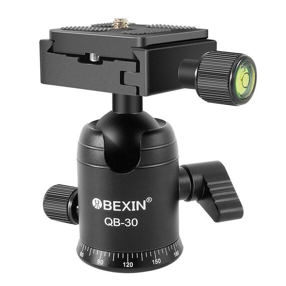 BEIXIN QB-30 Testa a sfera panoramica in metallo con rotazione di 360 gradi con piastra a sgancio rapido