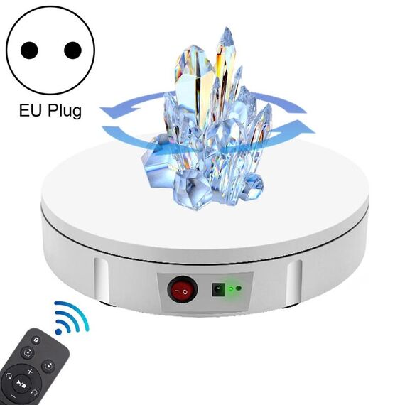 Giradischi per riprese video con supporto girevole per display da 30 cm, carico: 100 kg, spina di alimentazione: spina europea (bianco)