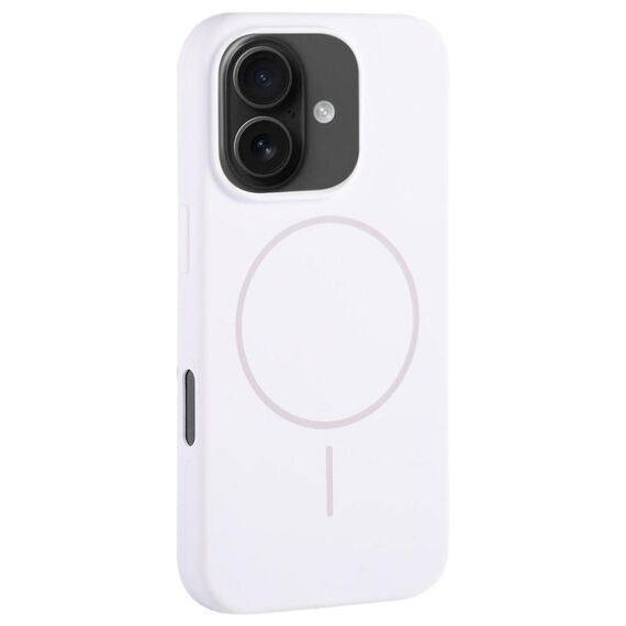 Per iPhone 16 Custodia per telefono con copertura totale in silicone liquido MagSafe con foro grande per fotocamera (bianco)