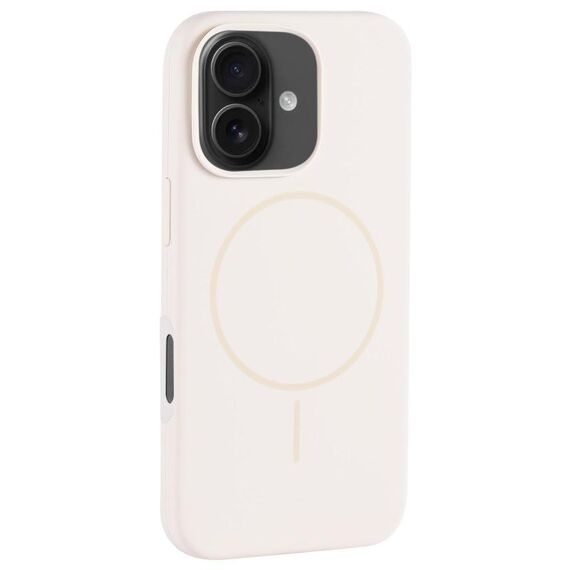 Per iPhone 16 Custodia per telefono in silicone liquido MagSafe con foro grande per fotocamera e copertura totale (bianco antico)