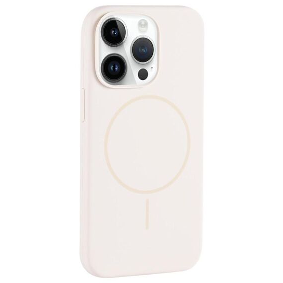 Per iPhone 12 Pro Max Custodia per telefono in silicone liquido con foro grande per fotocamera MagSafe, copertura totale (bianco antico)