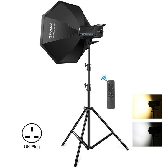 PULUZ 150W 3200K-5600K Photo Studio Strobe Flash Light Kit con softbox Reflector & Tripod (Plug UK)