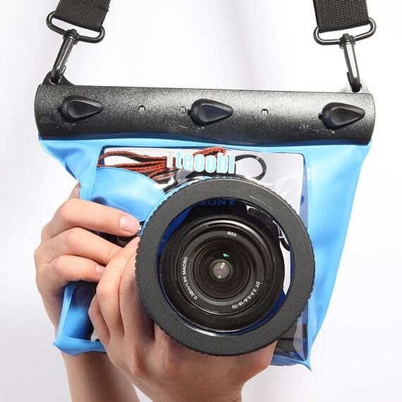 Tteoobl 20m Subacquea Custodia per Fotocamera Subacquea Custodia per Fotocamera Impermeabile Dry Bag, Taglia: M(Blu)