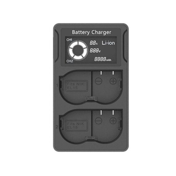 EL15 Caricabatteria per fotocamera reflex LCD USB a doppia carica