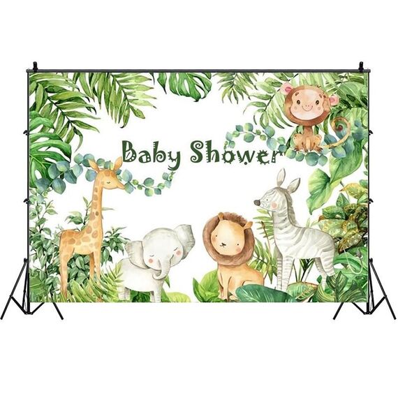 MDT10056 1.5m x 1m Animale Foresta Cartone Animato Festa di Compleanno Banchetto Decorazione Foto Sfondo Panno