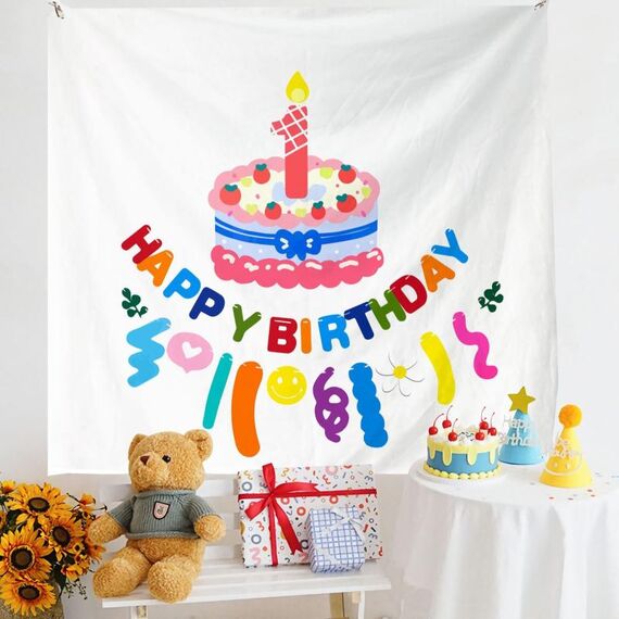 Layout di compleanno Panno da appendere Panno da parete per foto per bambini, dimensioni: 150x200 cm Velluto(11)